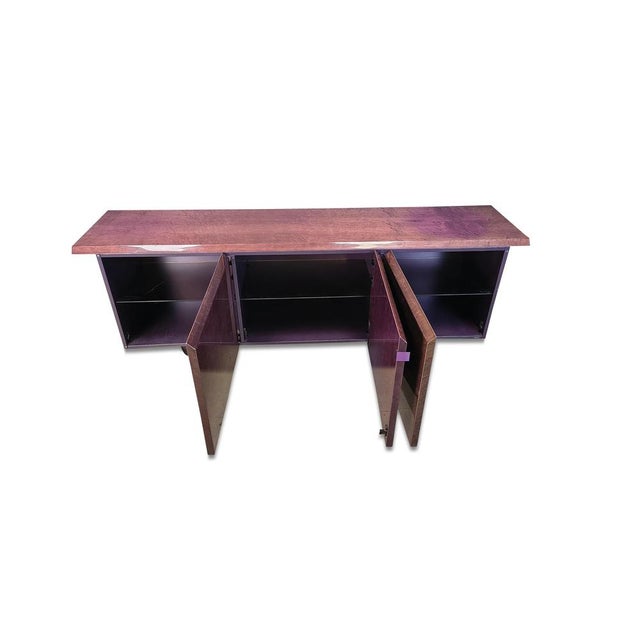 Burl Wood Sideboard by Giovanni Offredi for Saporiti, 1970s For Sale - Image 6 of 15