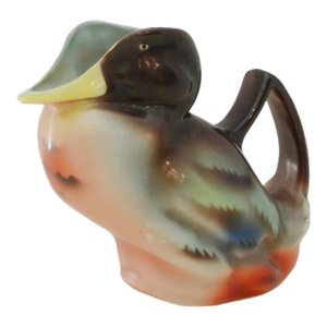 Circa 1900 Royal Bayreuth Bavaria Figural Mallard Duck Porcelain Creamer Pitcher