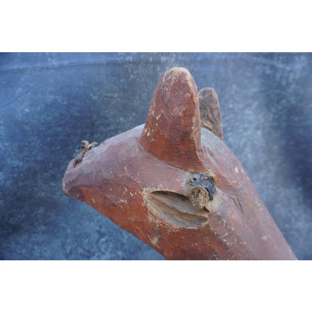 Late 19th Century Folk Art Carved Wooden Horse Head For Sale - Image 4 of 7