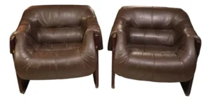 1960s Percival Lafer Leather Mp-091 Lounge Chairs