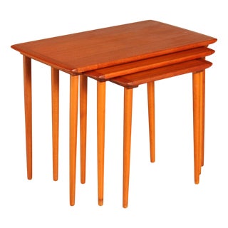 Mid-Century Teak Nesting Tables from Torpe Mobelfabrikk, Norway, 1960s, Set of 3 For Sale
