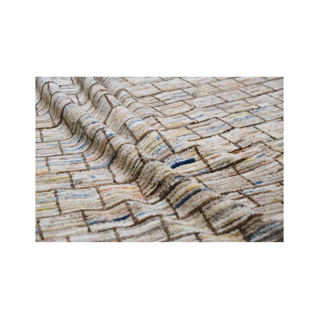 Modern Hand Knotted Wool Rug For Sale - Image 4 of 7