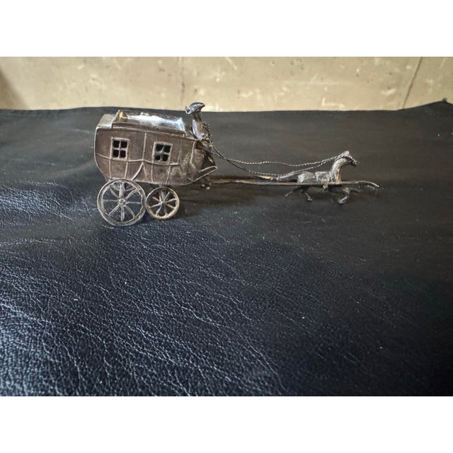 Vintage Dutch Silver Miniature Carriage and Horses For Sale - Image 4 of 12
