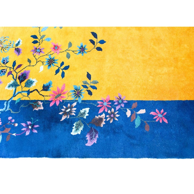 Gold Early 20th Century Chinese Art Deco Rug For Sale - Image 8 of 14