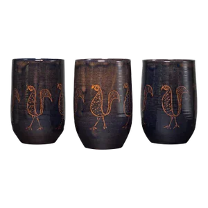 Edwin and Mary Scheier Circa 1948 Vintage Mid Century Studio Art Pottery Cups Signed - Set of 3