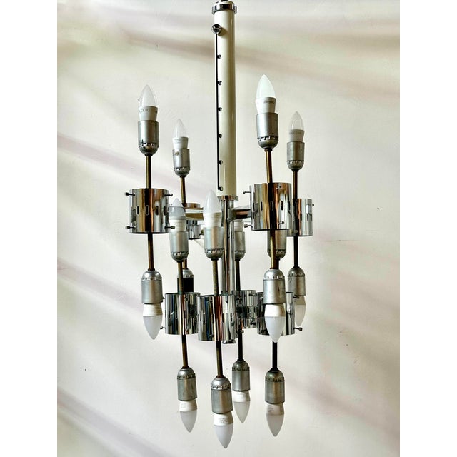 Italian Metal and Murano Glass Chandelier by Aldo Nason for Mazzega, 1970s For Sale - Image 12 of 16