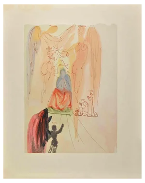 Salvador Dali, The Divine Comedy: Beatrice and the Triumph of the Saints, Woodcut, 1963