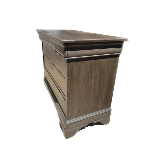1990s Louis Philippe Commode – Chocolate Brown, 4 Drawer Elevate your interior with the timeless elegance of this...