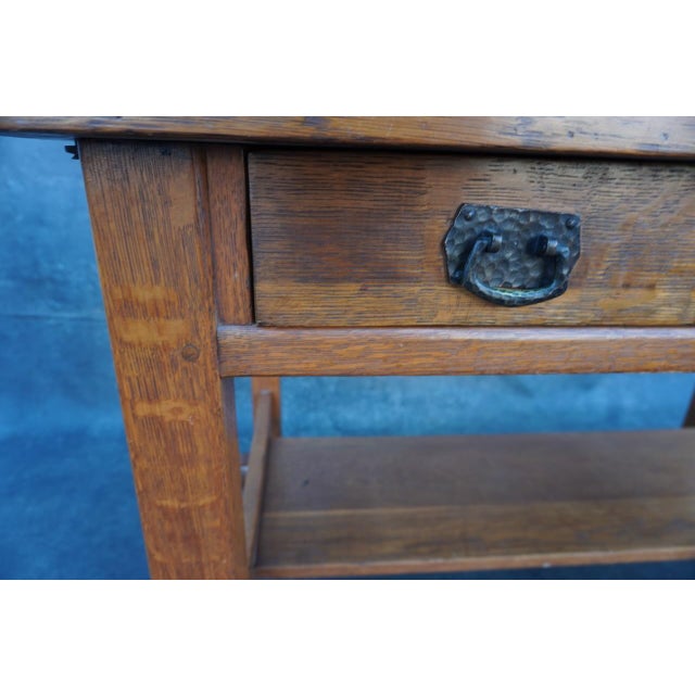 Wood L & Jg Stickley Arts & Crafts Writing Desk C 1910 For Sale - Image 7 of 10