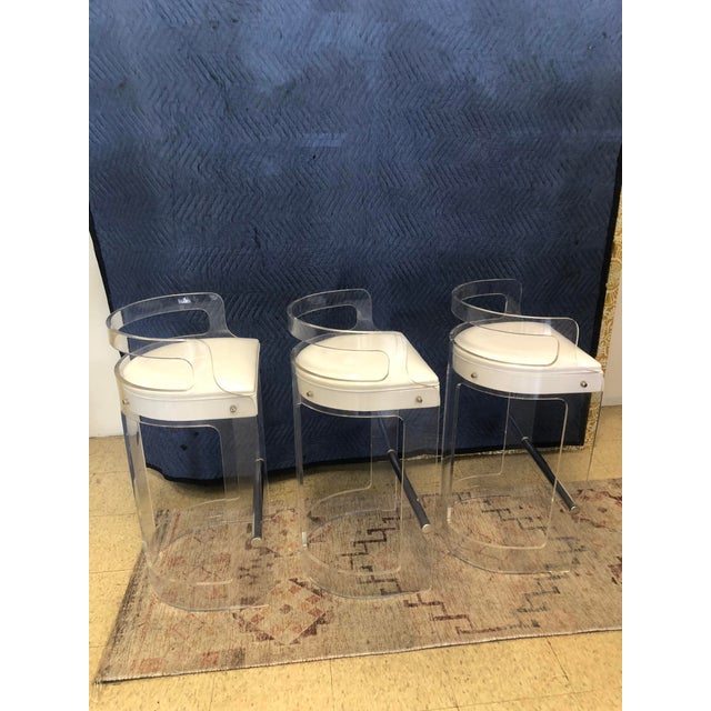 1970s Vintage Lucite Bar Stools Set of 3 Chairish