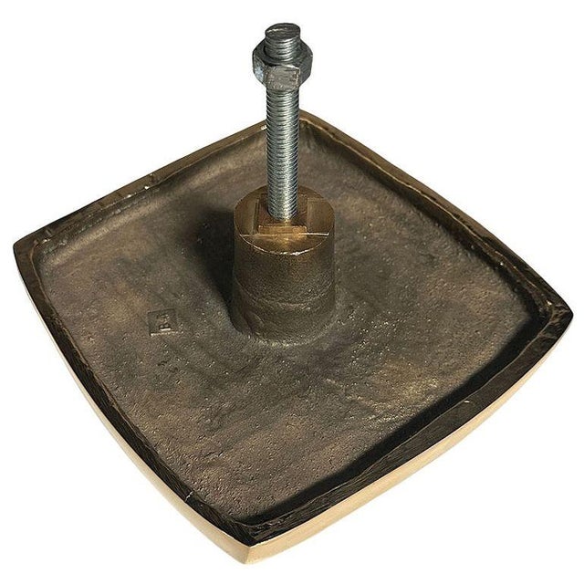 Metal Paul Evans Style Mid Century Brutalist Bronze Cabinet Handle Pull For Sale - Image 7 of 7