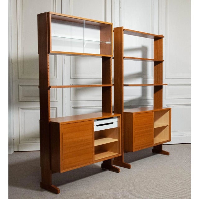 Teak Parade Bookcases attributed to Kajsa & Nils Nisse Strinning, 1960s, Set of 2 For Sale - Image 13 of 14