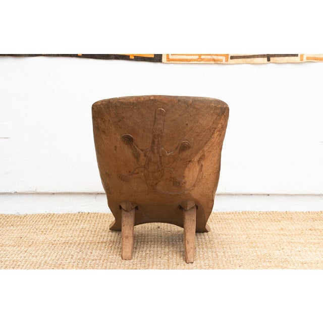 Oversize Sun-Bleached African Ceremonial Chair For Sale - Image 4 of 8