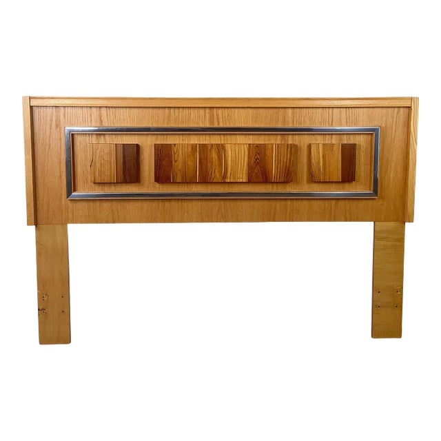 Vintage Modern Brutalist Queen Headboard by Tobago Furniture For Sale