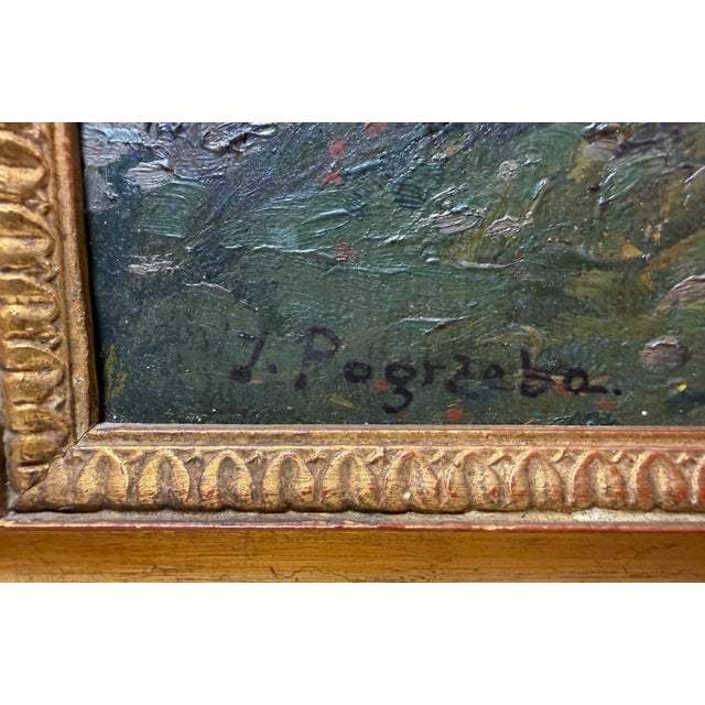 Vintage Original Wolfang Pogzeba Donkey Mountain Oil Painting on Board Landscape For Sale - Image 10 of 15