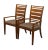 Set of 2 THOMASVILLE Modern Theory Collection Retro Walnut Dining Arm Chairs 46621-822 40.25" High 23.5" Wide 24.25" Deep...