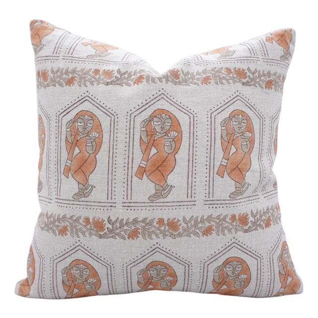 Fabdivine Handmade Block Print Pillow Cover Farmhouse & Aesthetic Room Decor Cushion, Home Gift Size 24x24- Sundari For Sale