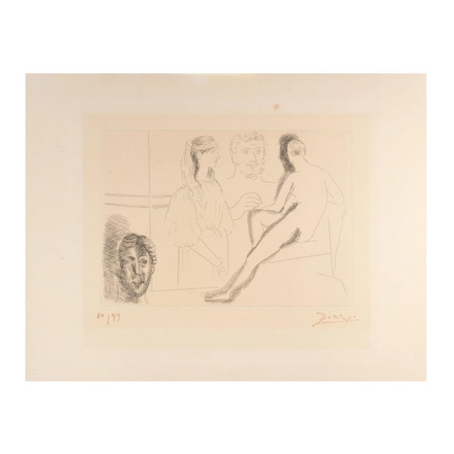 B/w etching on Hollande Van Gelder Paper, with margins. Belongs to the series "Le Chef-d'Oeuvre Inconnu". Hand Signed and...