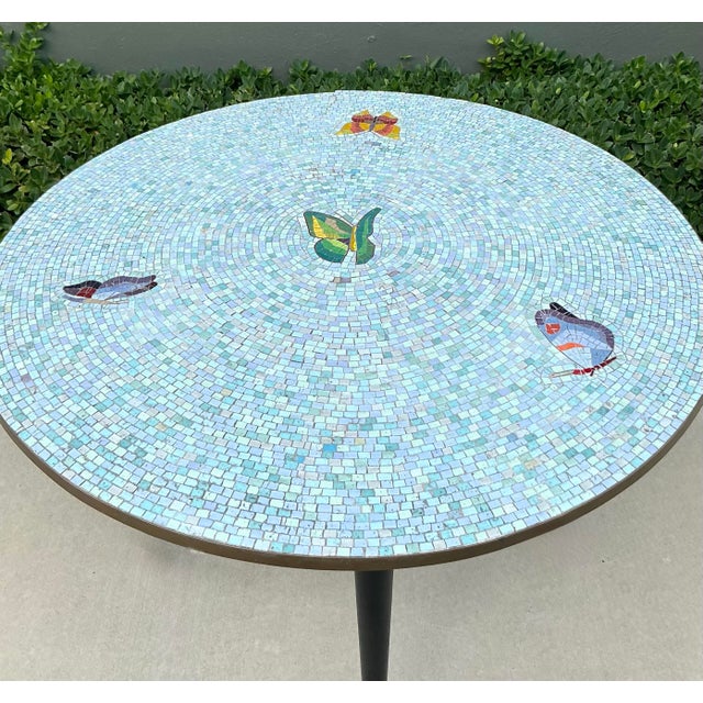 Vintage Boho Mosaic Tile Butterfly Dining Table For Sale - Image 10 of 12