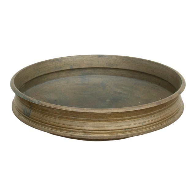 Large 24" Dm Antique Golden Bronze Urli Pot For Sale