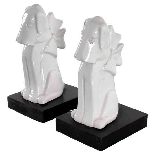 Mid-Century White Porcelain Dogs, Italy, 1970s, Set of 2 For Sale - Image 10 of 10