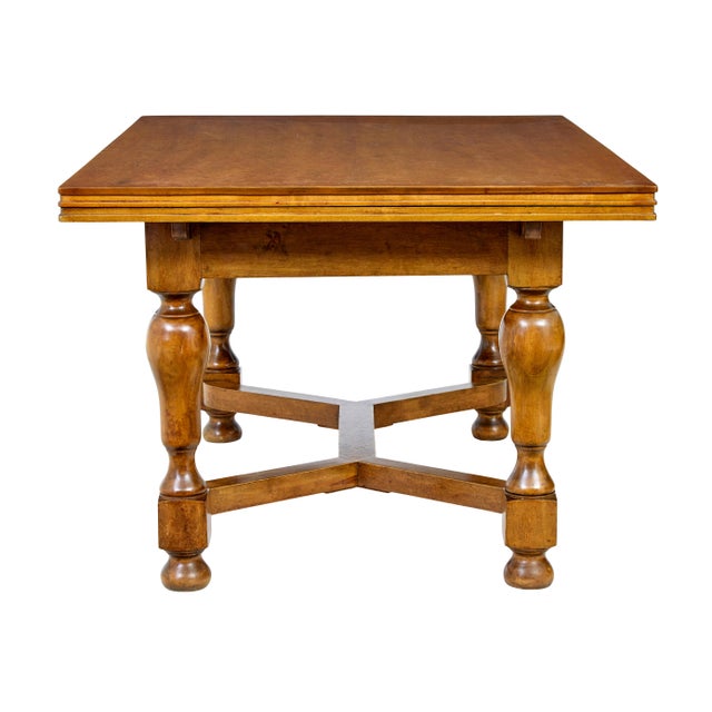 Early 20th Century Birch Extending Dining Table, 1920s For Sale - Image 10 of 11