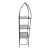 Vintage Regency Iron & Glass 4 Tier Crown Top Display Shelf Case / Etagere For Sale