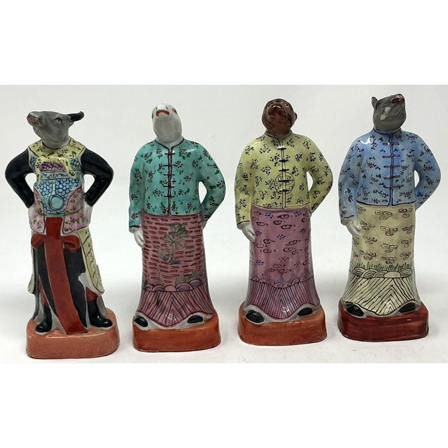 Chinoiserie Famille Rose Zodiac Figures, Set of Twelve For Sale - Image 3 of 10