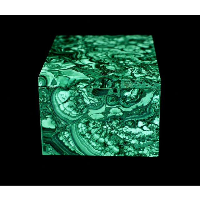 Malachite Box Butterfly and Lake Italian Crafted Gemstone Box For Sale - Image 13 of 18