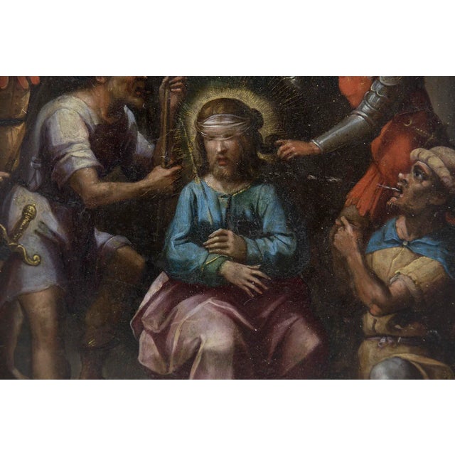 Metal Italian Artist, The Mockery of Christ, Late 1600s, Oil on Copper, Framed For Sale - Image 7 of 11