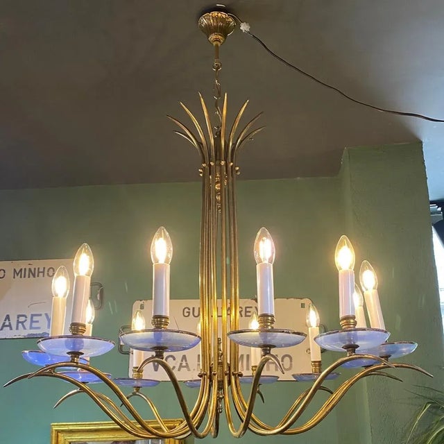 Vintage Twelve-Arm Chandelier, 1950s For Sale - Image 13 of 18