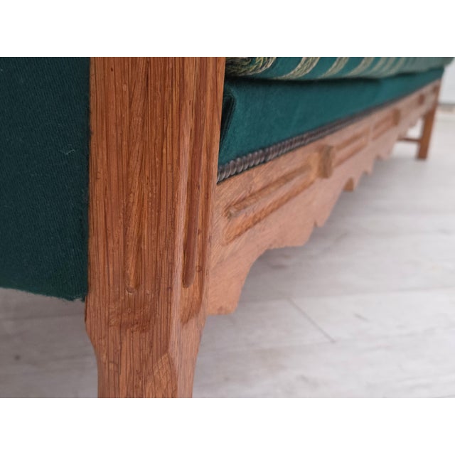 Vintage Danish Four-Seater Sofa in Furniture Wool and Oak, 1970s For Sale - Image 15 of 18