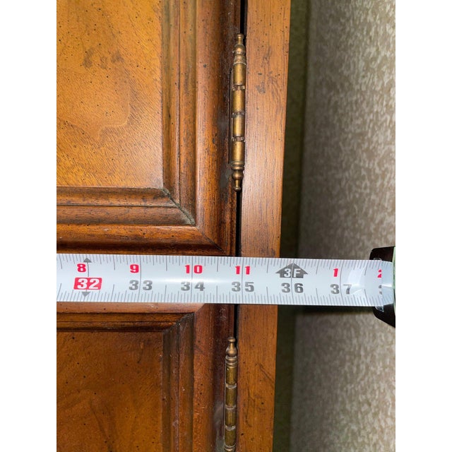 Late 20th Century Drexel Heritage Solid Wood Two-Door Armoire With Interior Drawers For Sale - Image 13 of 18