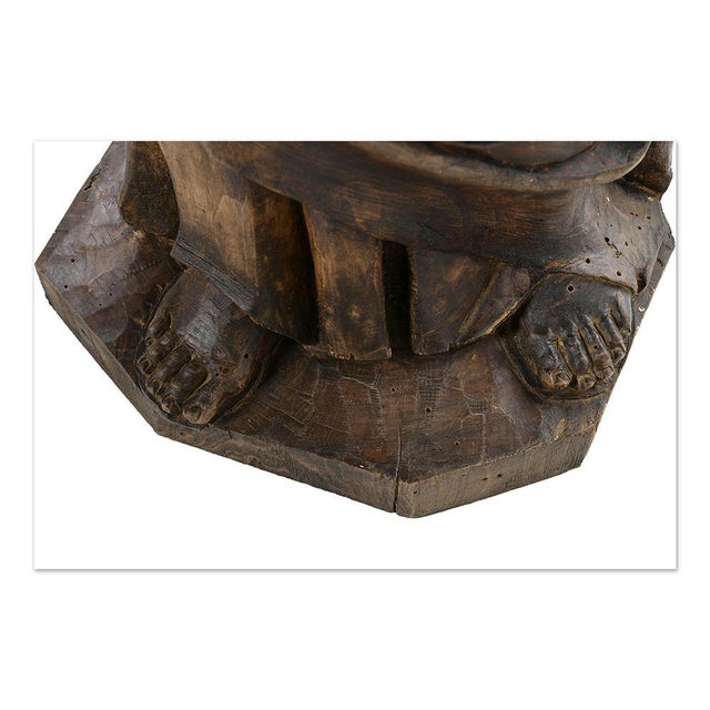 St. Joseph, 17th Century, Wooden Sculpture For Sale - Image 8 of 11