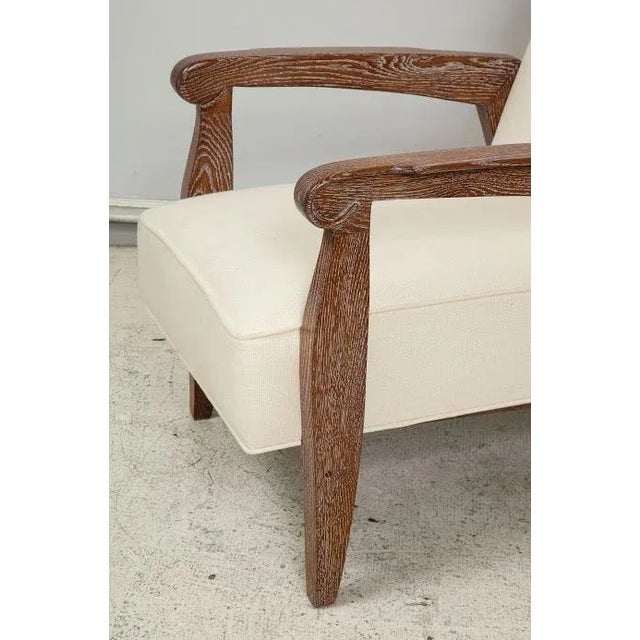 Bespoke Cerused Oak Lounge Chairs in the French 40s Manner - a Pair For Sale In New York - Image 6 of 11