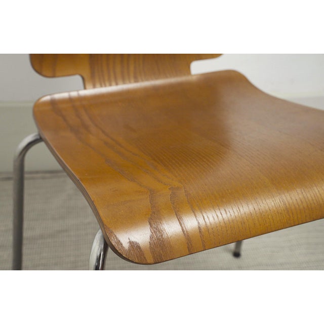 Vintage Scandinavian Stackable Teak Gilbert Teak Chairs from Ikea, 1990s, Set of 6 For Sale - Image 10 of 11