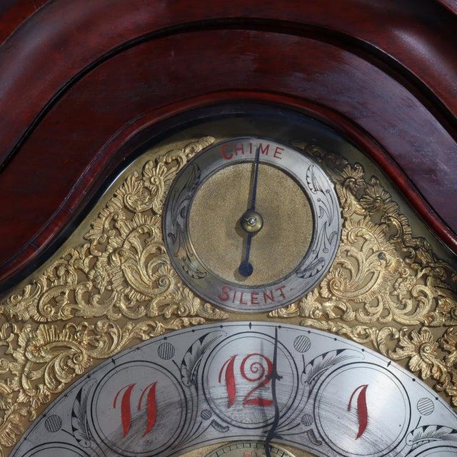 Late 19th Century Antique J. E. Caldwell & Co, Philadelphia Mahogany Tall Case Clock C1890 For Sale - Image 5 of 18