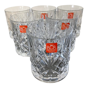Italian Crystal Glass Drinks Rocks' Glasses or Tumblers- Set of 6