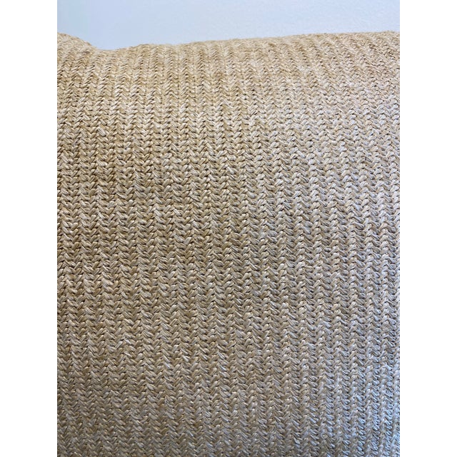 Traditional Woven Flaxen Dreams - Pottery Barn Pillow For Sale - Image 3 of 4