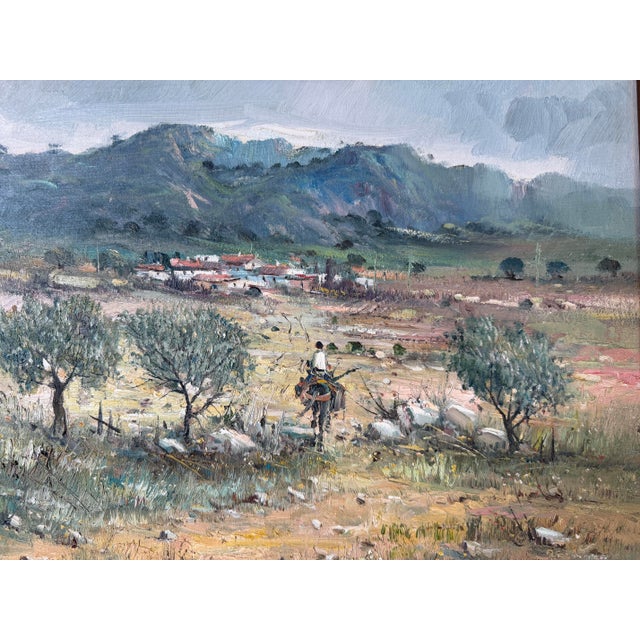 1960s Vintage B. Andreu Countryside Landscape Oil on Canvas Painting, Framed For Sale - Image 4 of 12