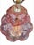 Hollywood Regency Vintage Carl Falkenstein Double Bubble Glass Pale Pink Hob Knob Painted Table Lamps Pink Pleated Shades- A Pair For Sale - Image 3 of 12