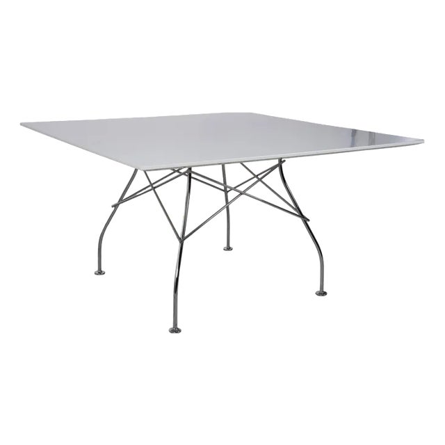 Kartell Glossy Wood Dining Table White For Sale