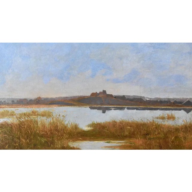 Antique Painting, Landscape painting with River, proposes an Oil on Canvas Painting of the Nineteenth Century. Antique...