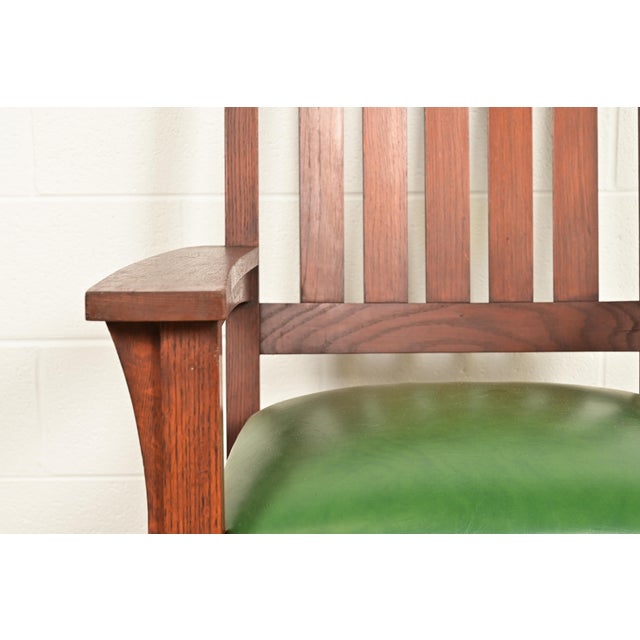Wood Stickley Brothers Style Antique Mission Oak Arts & Crafts Rocking Chair, Circa 1900 For Sale - Image 7 of 13