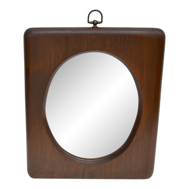 1976 Walnut Wood Belart Inc. Masterpiece Collection Hallway Wall Mirror Mid-Century Modern For Sale
