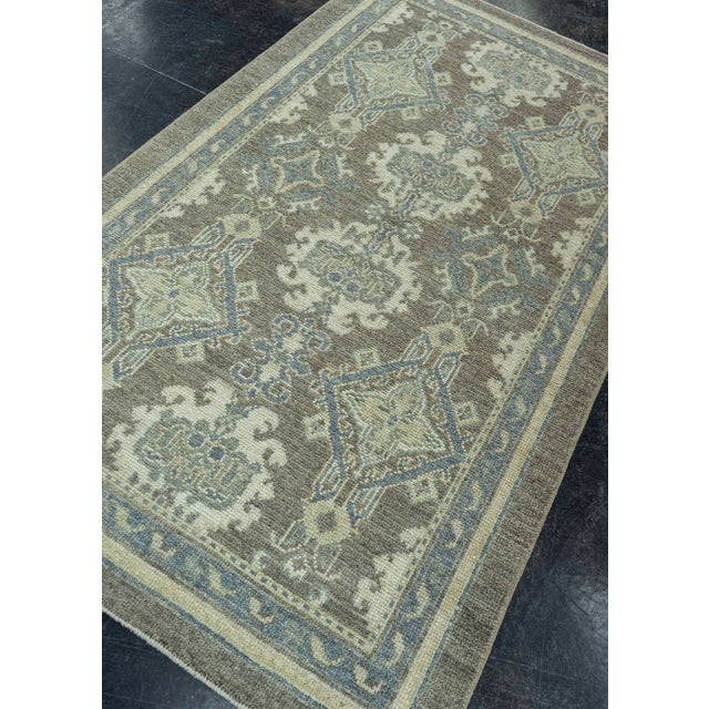 Dark Gray Turkish Oushak Rug 4' x 6'10" #19244 For Sale - Image 8 of 8