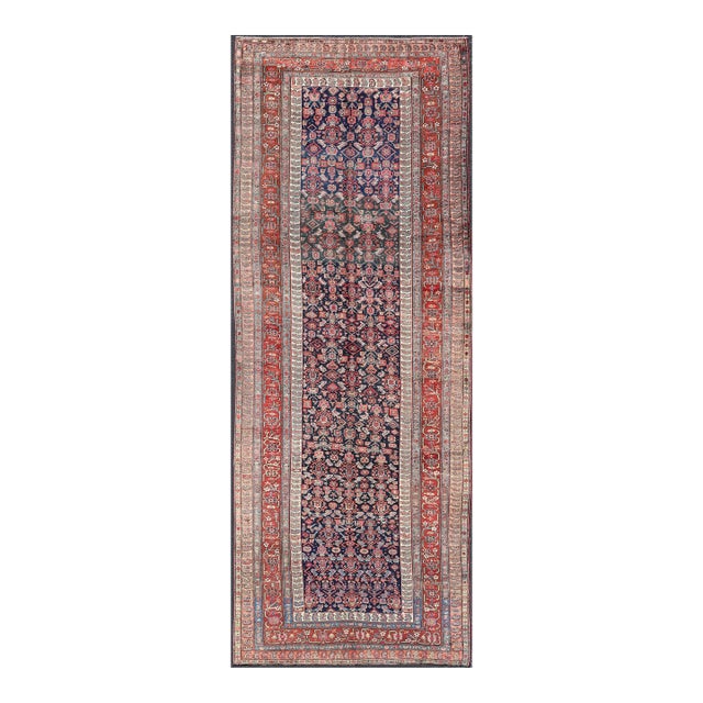 Antique Persian Bidjar Long Gallery Rug With All-Over Sub-Geometric Design For Sale