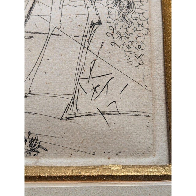 Salvador dali (1904-1989) - don quixote and sancho panza, 1966 original engraving with full edges, signed in the plate on...