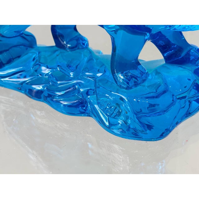 Blue Lead Crystal Lion by Princess House, 2015 For Sale - Image 4 of 9