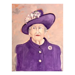 "Queen Elizabeth" Contemporary Pop Art Original Portrait Painting by Sandy Welch